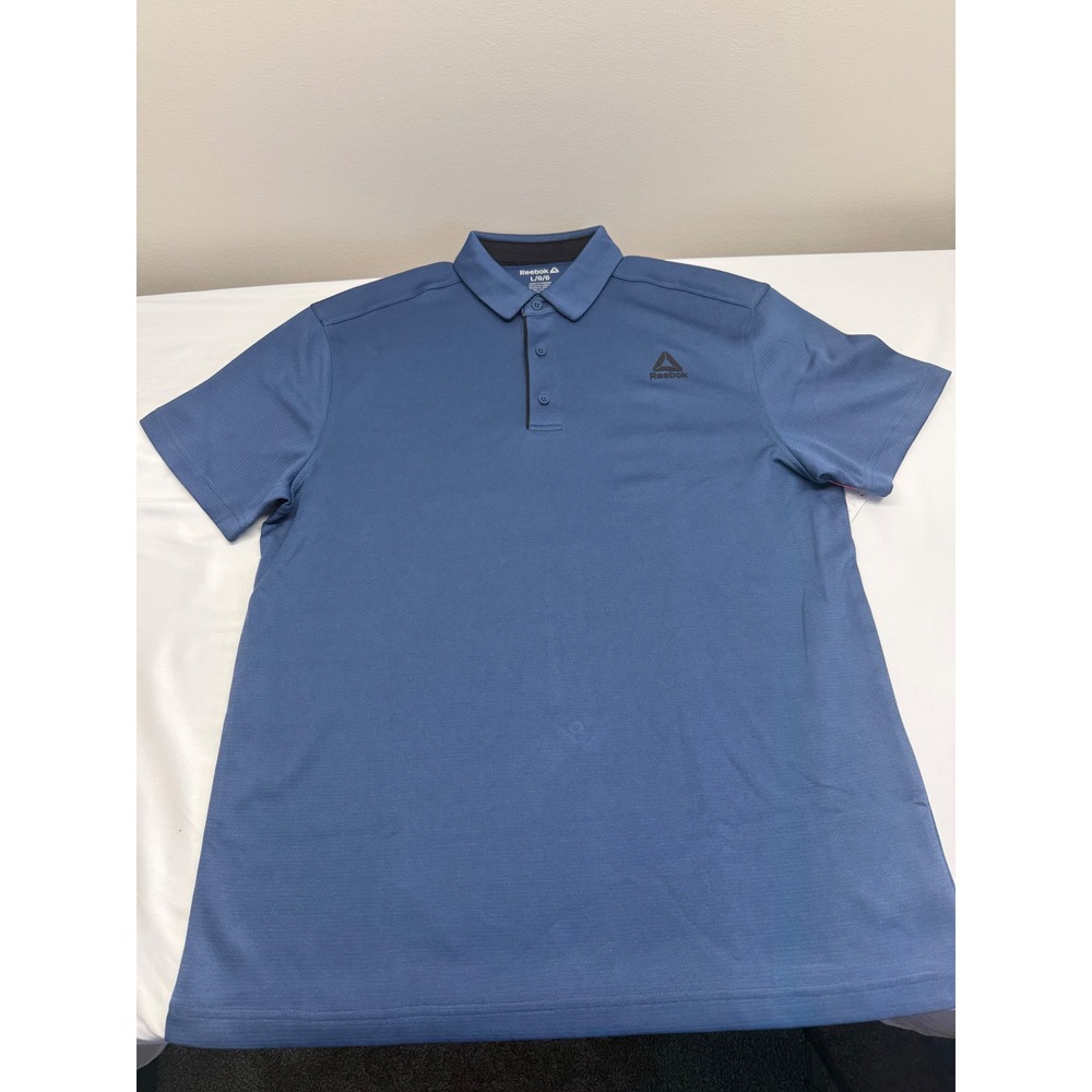 Reebok Mens Blue Short Sleeve Moisture Wicking Golf Polo Shirt REM241TS37 Large - Picture 2 of 10
